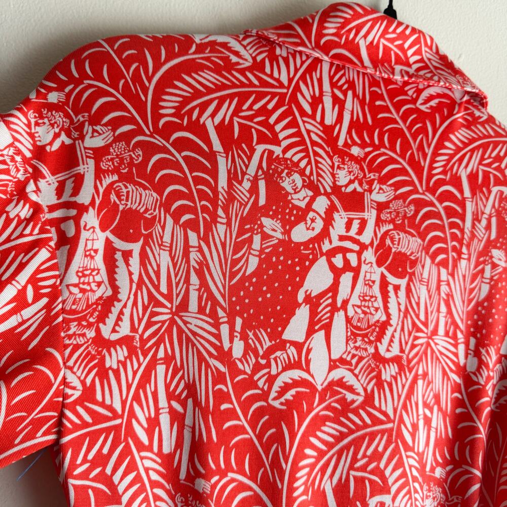 Diane von Furstenberg Orange + White Greek Print Silk Wrap Dress Size 10 - Picture 7 of 10